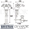 Bristan Colonial Bidet Mixer Pop-Up Waste Dimensions